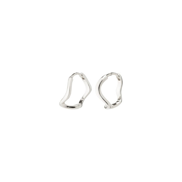 ALBERTE organic shape hoop earrings silver-plated
