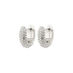 LONA recycled chunky crystal huggie hoops silver-plated