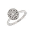 Hvitt gull rosettring med 25 diamanter totalt 0,51ct W/SI (0,21ct Princess cut)