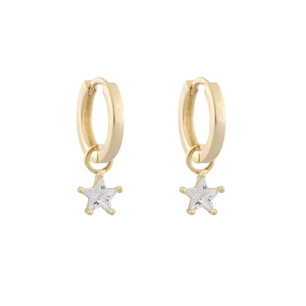 Stay ring ear small star g/clear