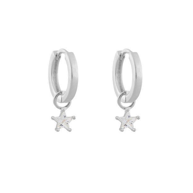 Stay ring ear small star s/clear