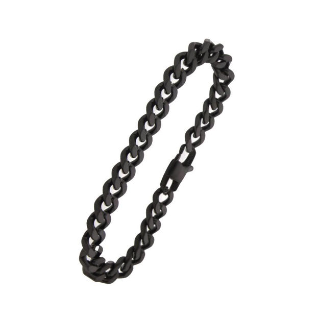 Stål armbånd 8mm Panzer svart matt 21cm