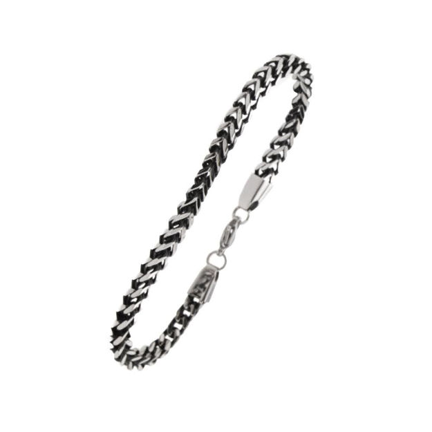 Stål armbånd 4,6mm  svart, 21cm lengde