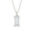 Sølv halssmykke 6x12mm blank baguett Cubic Zirconia med 42+4cm kjede