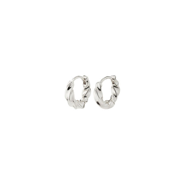 TAFFY recycled small swirl hoop earrings silver-plated