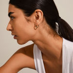 TAFFY recycled medium size swirl hoop earrings gold-plated