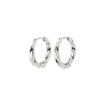 TAFFY recycled large swirl hoop earrings silver-plated