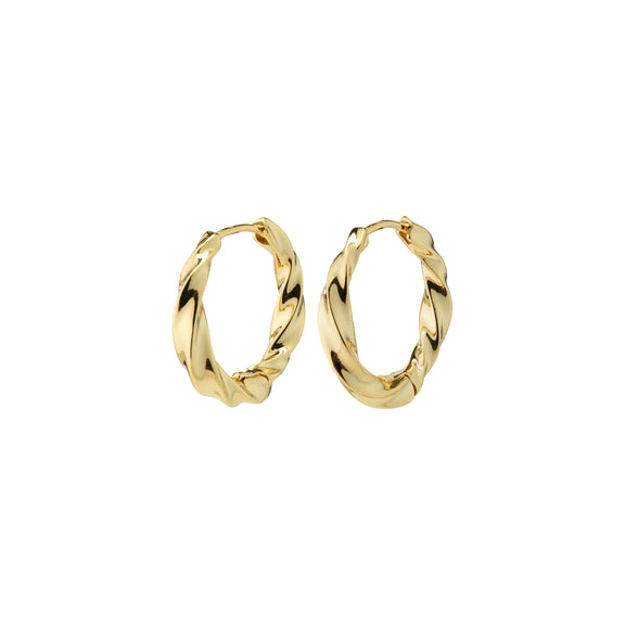 TAFFY recycled large swirl hoop earrings gold-plated