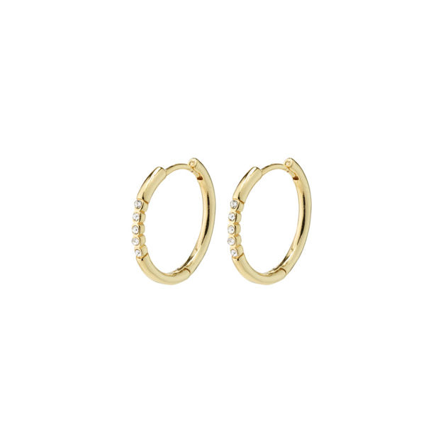 TRUDY large crystal hoop earrings gold-plated