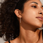 LEA asymmetrical crystal earrings 4-in-1 set silver-plated