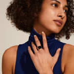 ECRU square black signet ring gold-plated