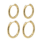 LOVE hoop earrings 2-in-1 set gold-plated