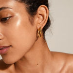 LOVE hoop earrings 2-in-1 set gold-plated