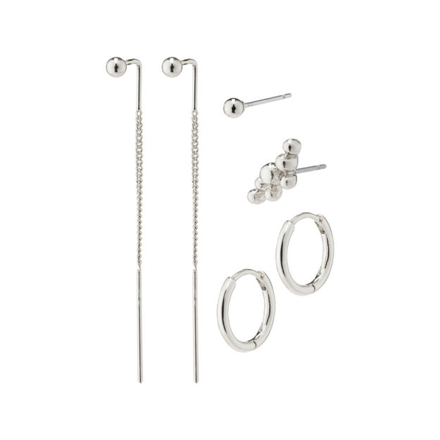 SIV earrings 4-in-1 set silver-plated