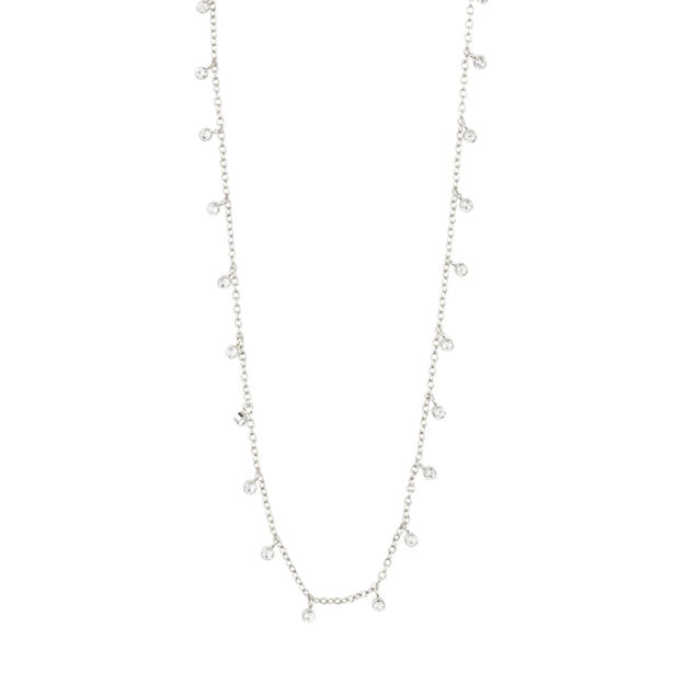 MAJA crystal multi drops necklace silver-plated