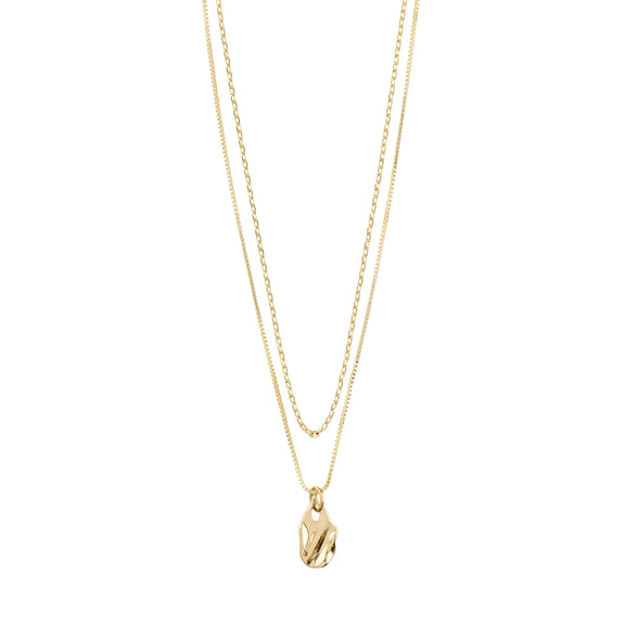 HOPE recycled pendant necklace 2-in-1 gold-plated