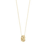 PEACE organic shape pendant necklace gold-plated