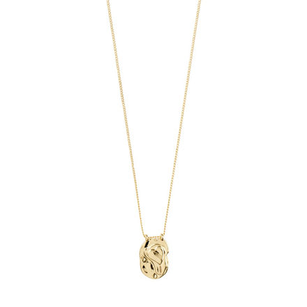 PEACE organic shape pendant necklace gold-plated