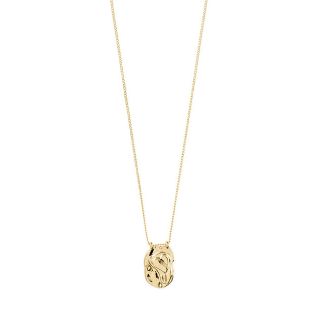 PEACE organic shape pendant necklace gold-plated