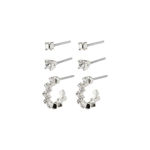 MARIE recycled giftset, crystal earrings, silver-plated