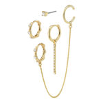 LEA asymmetrical crystal earrings 4-in-1 set gold-plated