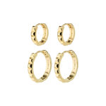 TRISHA pyramid shape hoop earrings 2-in-1 set gold-plated