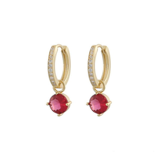 Rola round ring ear goldplated/coral 