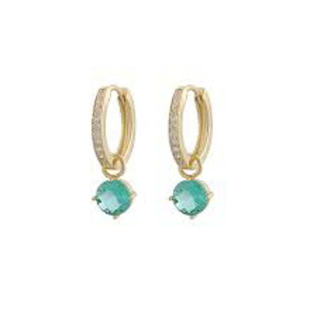 Rola round ring ear goldplated/aqua 