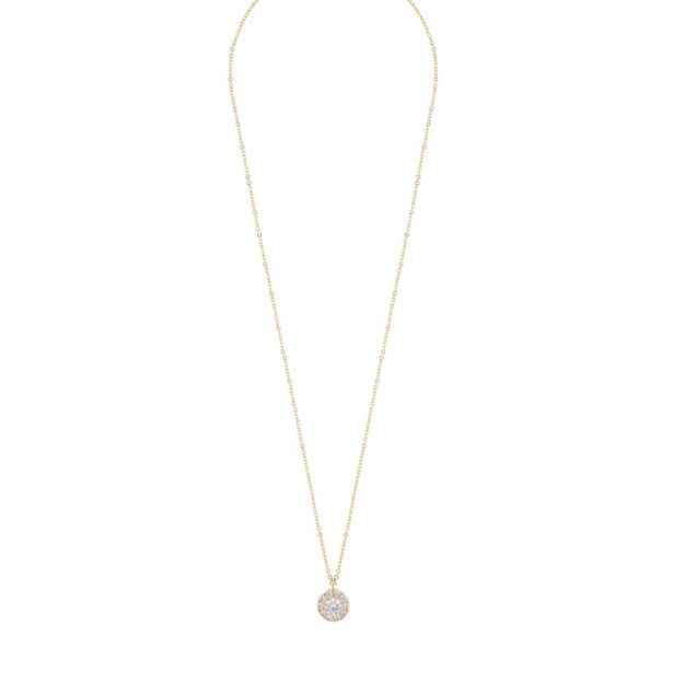 Nuit stone pendant neck goldplated/clear - 42cm