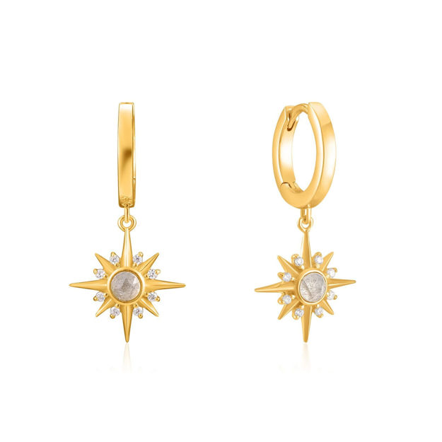 Bilde av Ania Haie midnight star huggie hoops earrings E026-04G