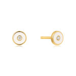 Bilde av AH OPTIC WHITE ENAMEL STUD EARRINGS E028-02G-W