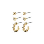 MARIE recycled giftset, crystal earrings, gold-plated