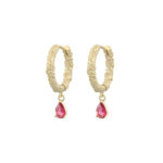 London ring pendant ear g/fuchsia - Onesize