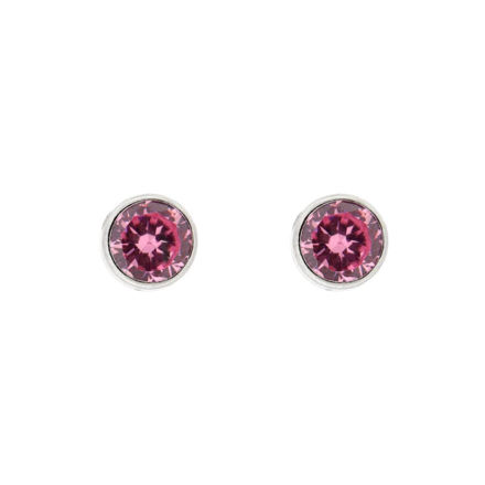 ØREPYNT RH.SØLV 6,5MM M/ROSA CZ