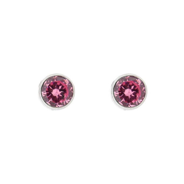 ØREPYNT RH.SØLV 6,5MM M/ROSA CZ