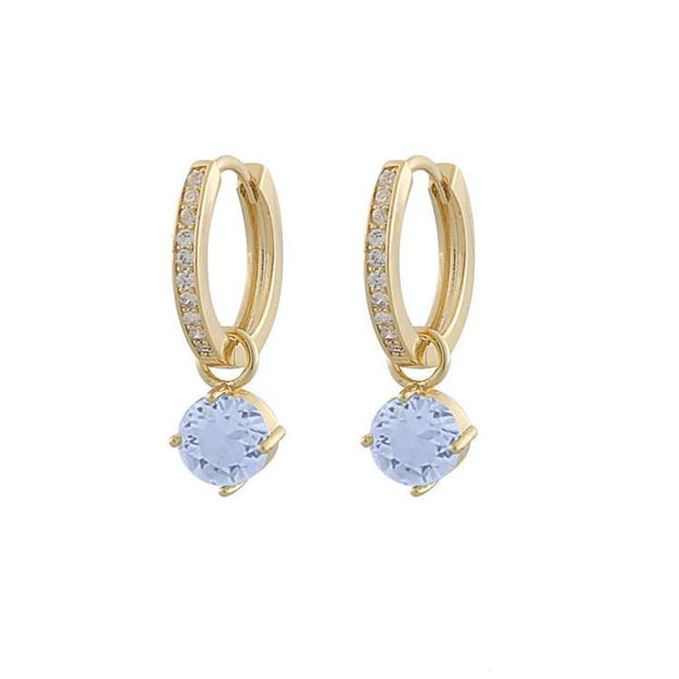 Rola round ring ear goldplated/light blue