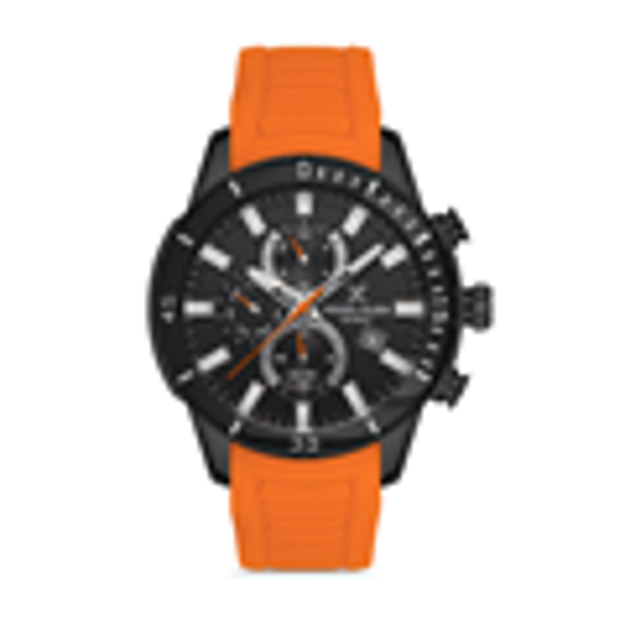 Daniel Klein herreur 5ATM 45mm svart skive orange silikon reim