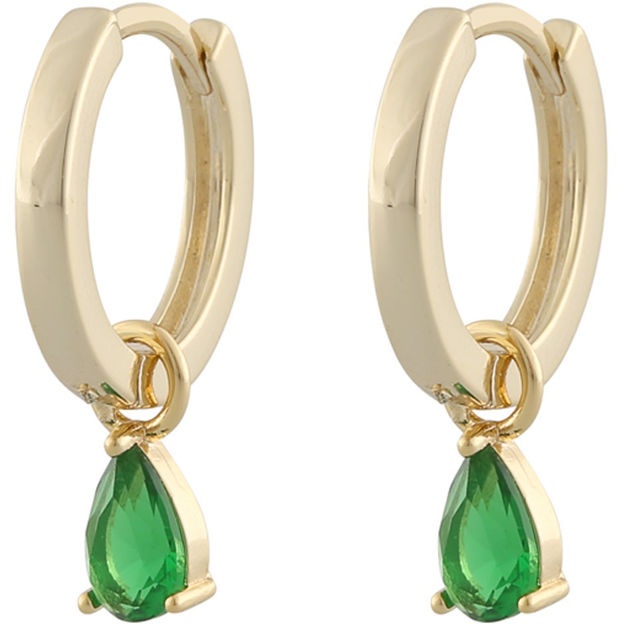 Nuit drop ring pendant ear goldplated/green 