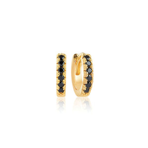Ørering fg sølv Ellera Piccolo 11mm 2mm svarte CZ