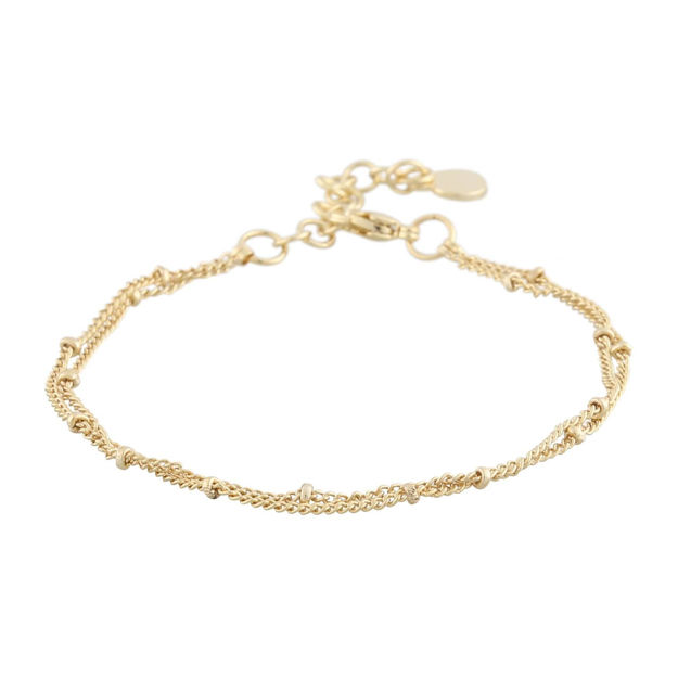 Davina double chain brace plain goldplated - Onesize