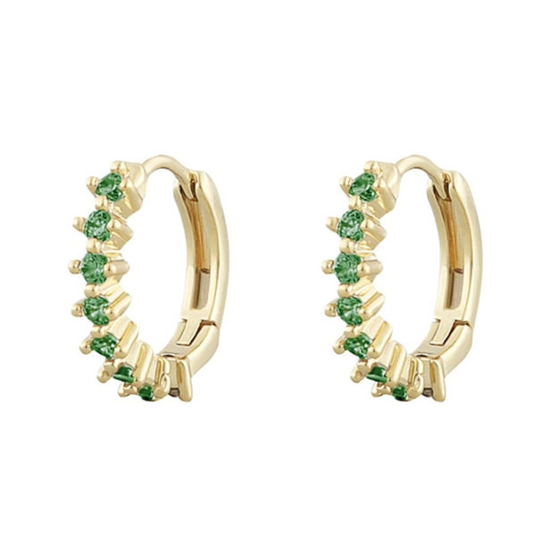 Nuit small ring ear goldplated/green