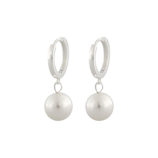 Midnight pearl small ring ear s/white