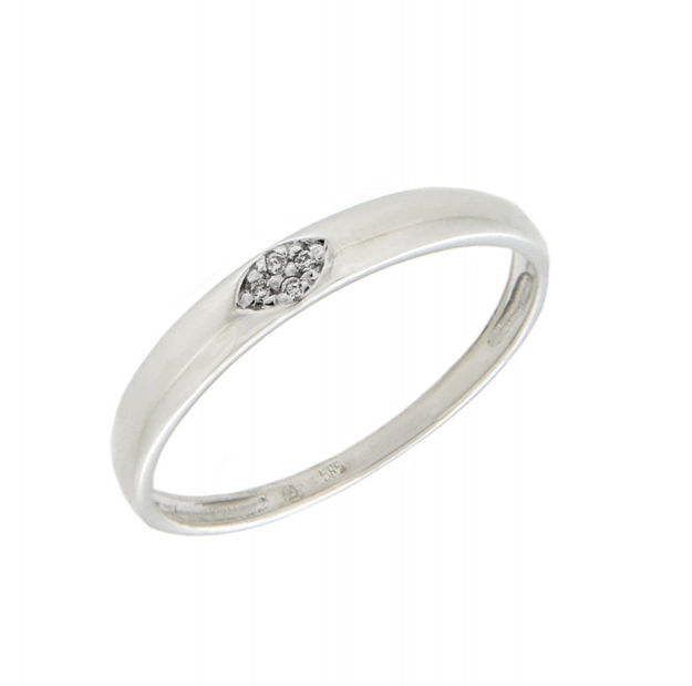 Ring hv gull 4 dia tot 0,015ct tcr/SI