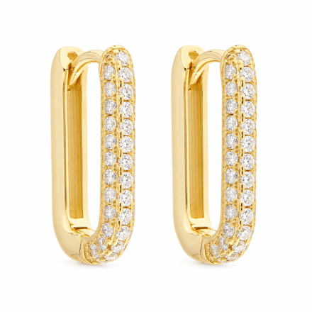 Forgylt sølv øreringer med Cubic Zirconia