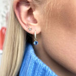Bilde av Rola round ring ear goldplated/light blue