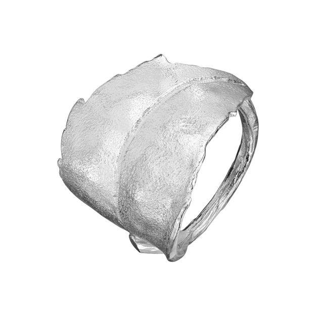 RING  UOKS.SØLV LYSNING BLAD 19MM - ÅPEN/REG BAR