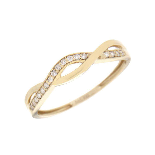 Gull ring snaret med diamanter 0,09ct WP1
