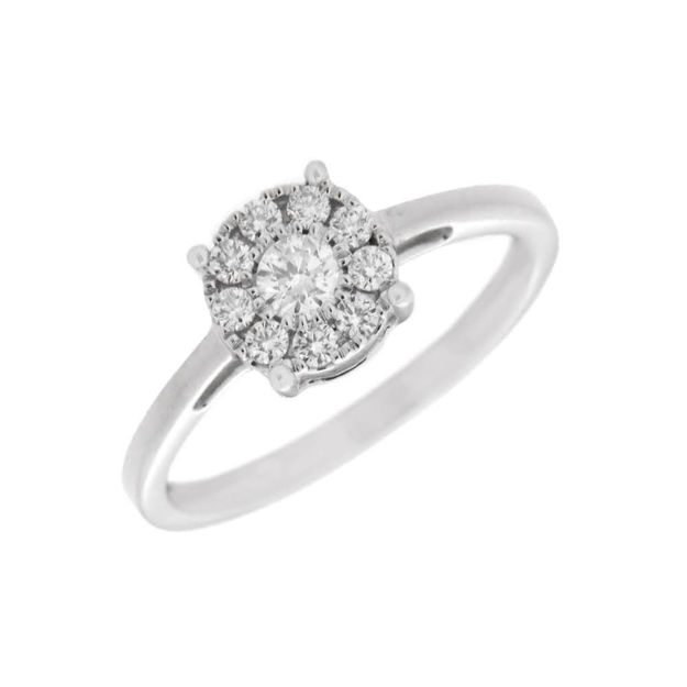 Hvitt gull rosett ring med diamanter 0,30ct WP1