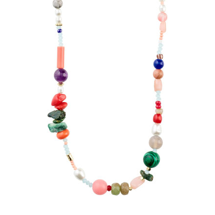 FREEDOM semi precious stone necklace gold-plated