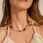 FREEDOM semi precious stone necklace gold-plated